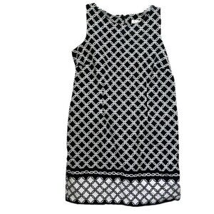 Tradition Vintage Cotton Graphic Sheath Stretch Midi Dress Sleeveless ZipSlit 12